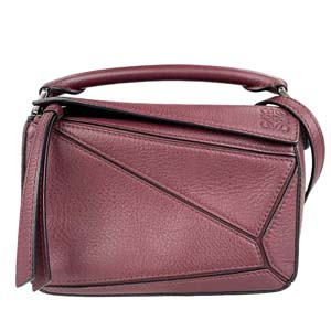 ロエベ パズルバッグ ミニ カーフスキン ボルドー 3WAY ショルダーバッグ