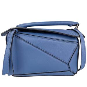 ロエベ パズルバッグ ミニ カーフスキン ブルー 3WAY ショルダーバッグ