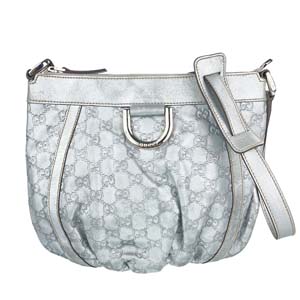 グッチ グッチシマ カーフレザー シルバー ショルダーバッグ