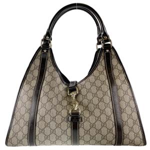 グッチ GGスプリーム PVC レザー ブラウン ショルダーバッグ