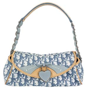 ディオール ロマンティック トロッター PVC レザー ブルー ショルダーバッグ