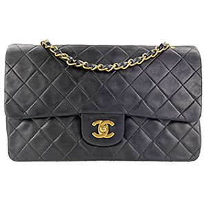 シャネル マトラッセ 25㎝ ラムスキン ブラック ショルダーバッグ