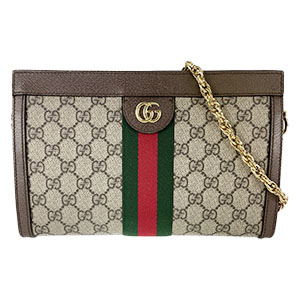 グッチ オフィディア GGスモール シェリーライン コーティング キャンバス レザー ショルダーバッグ