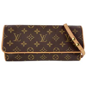 ルイ・ヴィトン モノグラム ポシェット ツインGM ブラウン ショルダーバッグ