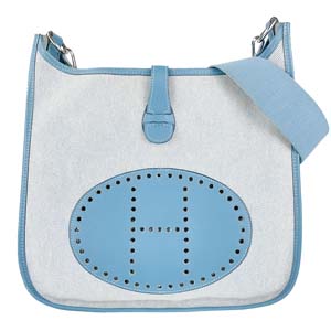 エルメス エヴリン 1 GM トワルアッシュ ブルージーン ショルダーバッグ