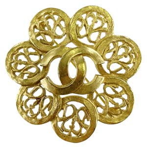 シャネル ゴールドメッキ CCロゴ ゴールド ブローチ