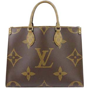 ルイ・ヴィトン モノグラム ジャイアント オンザゴー MM モノグラム リバース ブラウン 2WAY トートバッグ