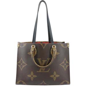 ルイ・ヴィトン モノグラム ジャイアント オンザゴー MM モノグラム リバース ブラウン 2WAY トートバッグ