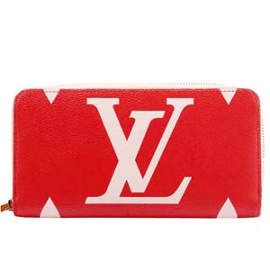 ルイ・ヴィトン モノグラム ジャイアント ジッピー ウォレット レッド 長財布