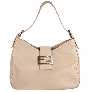 フェンディ マンマバゲット レザー ベージュ ショルダーバッグ