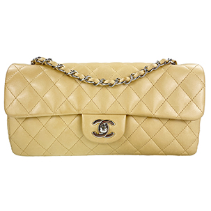 シャネル マトラッセ 25㎝ ラムスキン ベージュ ショルダーバッグ