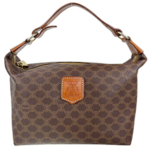 セリーヌ マカダム PVC レザー ブラウン ハンドバッグ