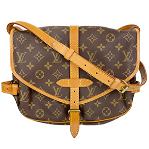 ルイ・ヴィトン モノグラム ソミュール30 ブラウン ショルダーバッグ