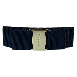 フェラガモ ヴァラ リボン コットン レーヨン ブラック ゴールド バレッタ