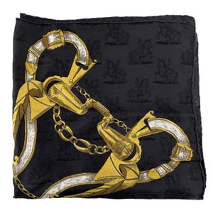 エルメス カレ 90 シルク ブラック 馬柄地模様 スカーフ