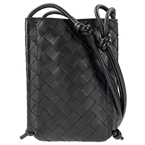 ボッテガ・ヴェネタ ザ ノット ミニ イントレチャート レザー ブラック ショルダーバッグ