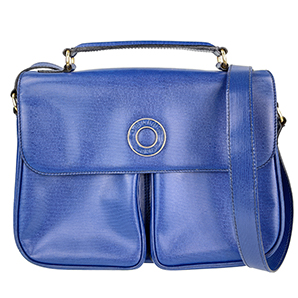セリーヌ サークル レザー ブルー 2WAY ショルダーバッグ