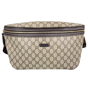 グッチ GGスプリーム PVC レザー ベージュ ブラウン ボディバッグ
