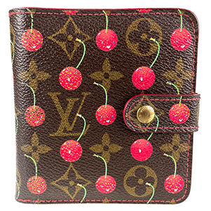ルイ・ヴィトン モノグラム チェリー コンパクトジップ 村上隆コラボ ブラウン 財布
