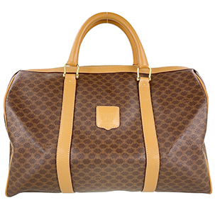 セリーヌ マカダム PVC レザー ブラウン ボストンバッグ