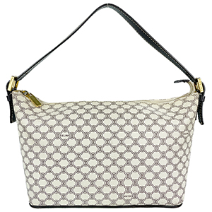 セリーヌ マカダム PVC レザー ホワイト ハンドバッグ