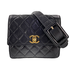 シャネル マトラッセ ラムスキン ブラック ウエストバッグ