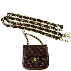シャネル ミニミニマトラッセ ラムスキン ブラック チェーン ベルトバッグ