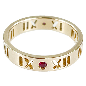 ティファニー アトラス ピアスドナロー K18 ルビー イエローゴールド リング
