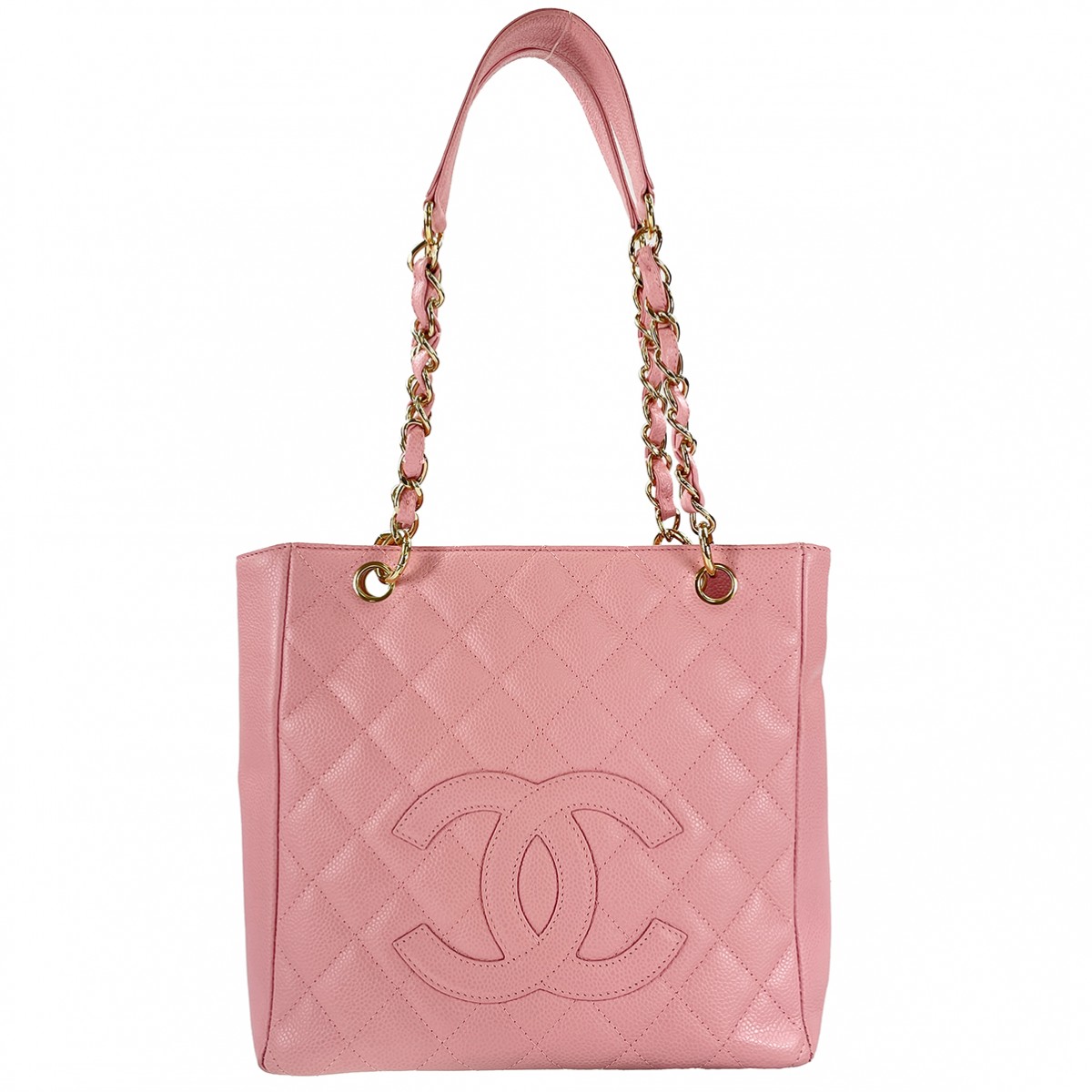 シャネル マトラッセ キャビアスキン ピンク チェーン トートバッグ