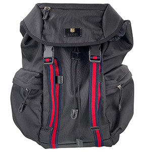 グッチ テクノキャンバス レザー ブラック バックパック