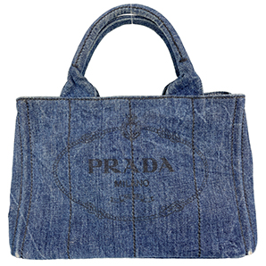 プラダ カナパ デニム インディゴブルー ハンドバッグ