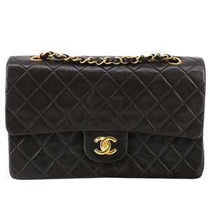 シャネル マトラッセ 25㎝ ラムスキン ブラック ショルダーバッグ