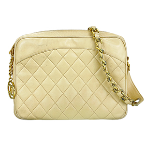 シャネル マトラッセ ラムスキン ベージュ ショルダーバッグ