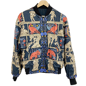 エルメス ボンバージャケット シルク ポリエステル ナイロン マルチカラー リバーシブル ジャケット