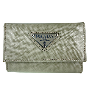 プラダ サフィアーノ レザー グレージュ ６連 キーケース