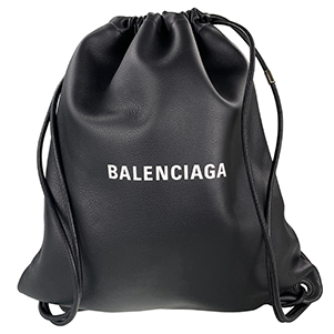 バレンシアガ エブリデイ ドローストリング レザー ブラック バックパック