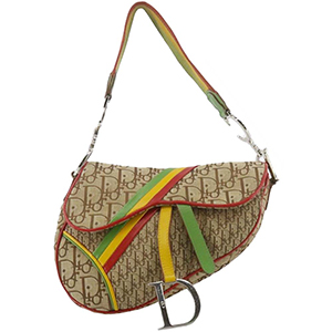 ディオール サドルバッグ トロッター キャンバス レザー ラスタカラー ベージュ ショルダーバッグ