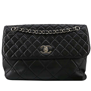 シャネル マトラッセ 31㎝ ラムスキン ブラック ショルダーバッグ