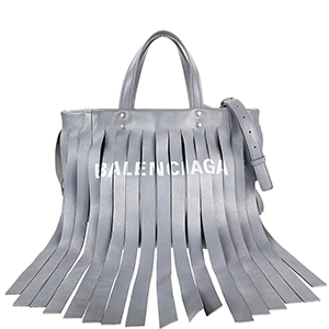 バレンシアガ ランドリー カバ XS グレー レザー 2WAY ハンドバッグ