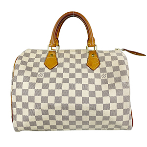 ルイ・ヴィトン ダミエ アズール スピーディ30 ホワイト ハンドバッグ