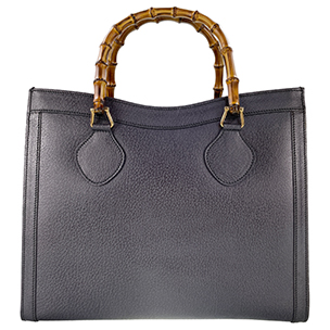 グッチ バンブー レザー ブラック ハンドバッグ