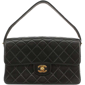 シャネル マトラッセ 25㎝ ダブルフェイス ラムスキン ブラック ハンドバッグ