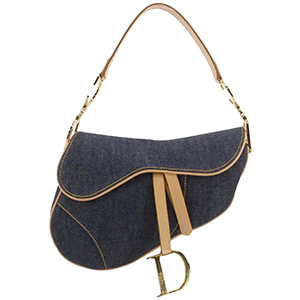 ディオール サドルバッグ デニム レザー ネイビー ショルダーバッグ