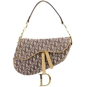 ディオール サドルバッグ トロッター キャンバス レザー ブラウン ベージュ ショルダーバッグ