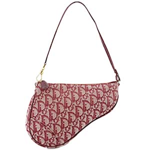 ディオール サドルバッグ トロッター キャンバス レザー ボルドー ショルダーバッグ