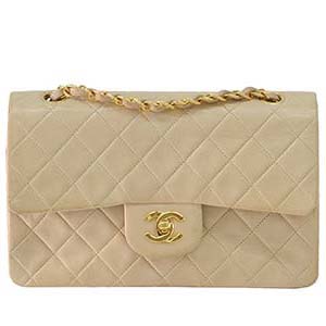 シャネル マトラッセ 25㎝ ラムスキン ベージュ ショルダーバッグ