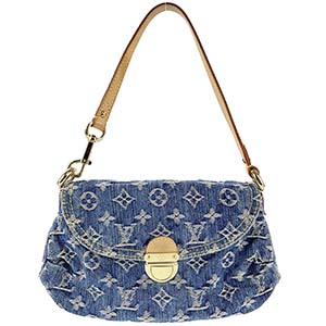 ルイ・ヴィトン モノグラム デニム ミニ プリ―ティ ブルー ショルダーバッグ