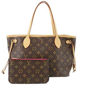 ルイ・ヴィトン モノグラム ネヴァーフルPM ポーチ付き ブラウン トートバッグ