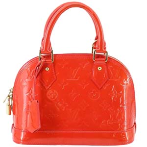 ルイ・ヴィトン モノグラム ヴェルニ アルマBB ルージュ グルナディーヌ 