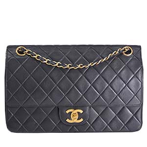 シャネル マトラッセ 26.5㎝ ラムスキン ブラック ショルダーバッグ